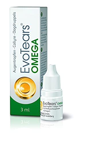 EvoTears® OMEGA Augentropfen für trockene und gereizte Augen, mit Omega 3 - Einzigartig aufgrund Perfluorhexyloctan und Wasserfreiheit, 3ml