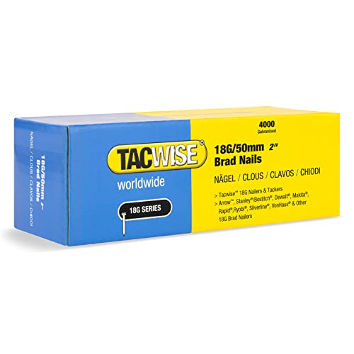 TACWISE 1715 Stauchkopfnägel Brad Typ 18G / 50 mm, verzinkt, Silberfarbig, 4000 Stück