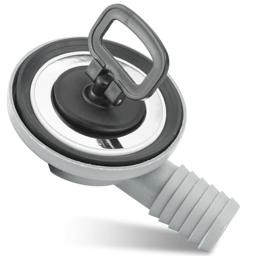 50MM Ablaufgarnitur Spüle, Ablauf Abfluss Edelstahl Bodenventil Waschbeckenstöpsel, Abflussrohr Spüle Filterabtropfer mit Verschlussdeckel, für Wohnwagen Wohnmobil Caravan Boot