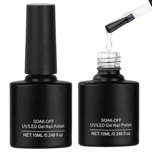 Base Coat Top Coat UV, 2×10ml Gel Nagellack Gellack Unterlack & Überlack Set, uv Lacke für Nägel Gel Maniküre Kit,Top und Base Coat für Nagelstudio DIY Home