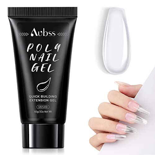 AUBSS Poly Nagel Gel 60ML, Transparent Art Acrylgel für Nägel Builder Gel Nagelverlängerung Gel Quick Extension Building Acryl Nagelgel für Techniker DIY Salon.