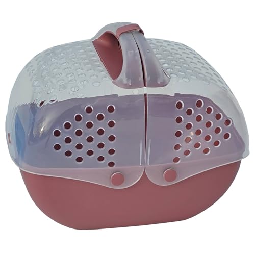 Transportbox für Kleintiere wie Meerschweinchen, Kaninchen usw. 36 x 25 x 29 cm Rosa