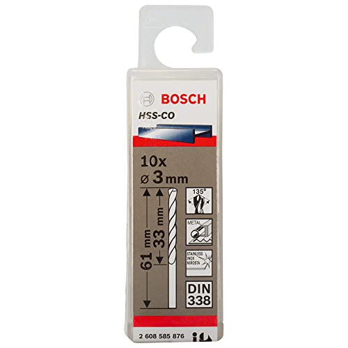 Bosch Accessories Bosch Professional Metallbohrer HSS-Cobalt (10 Stück, Ø 3 mm)