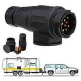 Warmfay 2 Stück 13 Poliger Anhängerstecker, 12V Hänger Stecker Plug und Play, Premium Wasserdicht 13PIN Anhängerkupplungsstecker für PKW RV Autos Wohnwagen Schiffe etc.