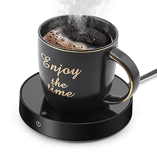 Suewow kaffeewärmer, Tassenwärmer, Tisch-Tassenwärmer, elektrischer Getränkewärmer mit 3 Temperatureinstellungen, mit Auto EIN/Aus und Auto Power Off Schutz (Schwarz)