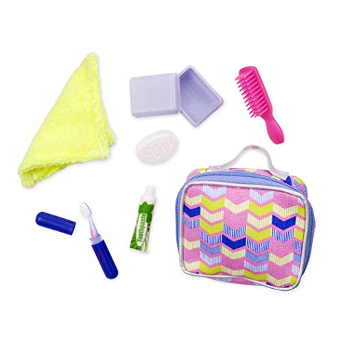 Our Generation – 46 cm Puppenzubehör – Übernachtungsset mit Zahbürste, Zahnpasta, Kamm – Kulturtasche für Puppen – Puppenzubehör – Spielzeug für Kinder ab 3 Jahren – Sleepover Set