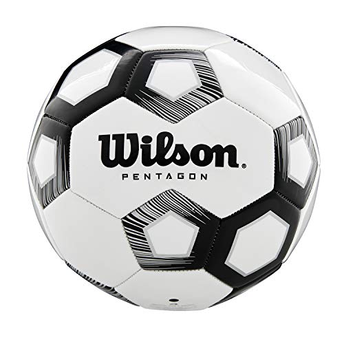 Wilson Fußball, PENTAGON, Größe: 4, 30-teiliges Design, weiß/schwarz, WTE8527XB04