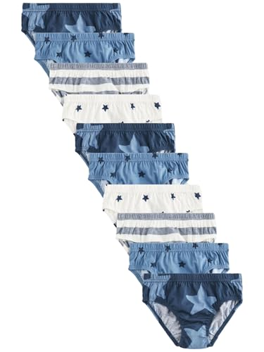 NEXT 10er-Pack Unterhosen Blaue Sterne und Streifen 2-3 Jahre