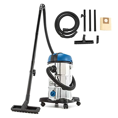 Scheppach 3in1 Nass- und Trockensauger NTS30v2 Nasssauger inkl. 9 teiliges Zubehör, Nasssaugen - Trockensaugen - Ausblasen, 30 L Behälter, 1200W mit 20 kPa Saugleistung, 3m Anschlusskabel, Silber
