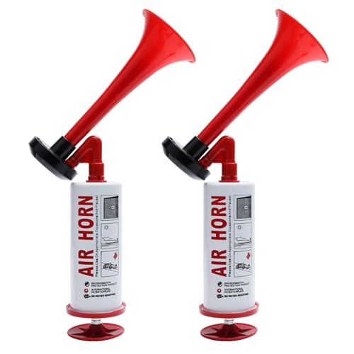 APIELE 2pcs Loud Handheld Air Horn Hupen Gas Tröte Pump Signalhorn,Luftdruck-Fanfare Air Horn,Hand Air Horn für Bootfahren,Sportveranstaltungen,Partys,Geburtstagsparty,Spiele,Camping