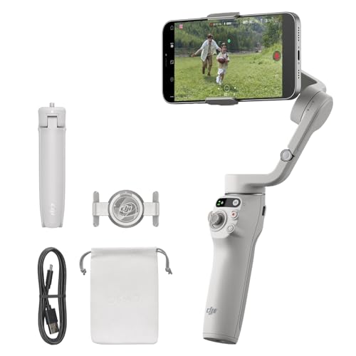 DJI Osmo Mobile 6, 3-Achsen-Handy-Gimbal, Objektverfolgung, integrierter Verlängerungsstab, tragbar und faltbar, Android- & iPhone-Gimbal, Vlogging-Stabilisator, YouTube TikTok Video, Platinum Gray