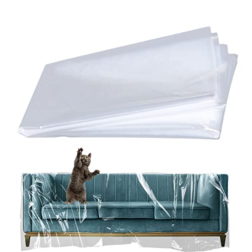 ToKinCen 1PC Transparente Sofa Staubschutzhüllen Kunststoff Wasserfeste Sofabezug Möbelhülle Couchhülle Staubschutz Folie Sofa Protector für Couch Sessel Möbel Renovierung, 200 x 300CM