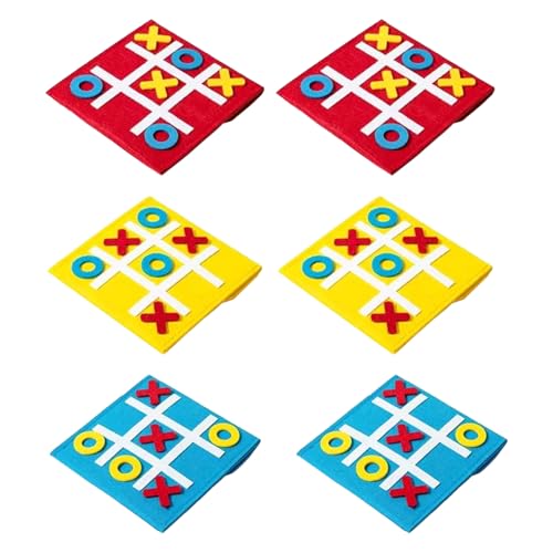 6er Set Mini Tic Tac Toe Spiel,Filz Knobelspiel für Kinder ab 8 Jahren,Praktisches Pausenspiel für Geburtstagsmitgebsel,Spielesammlung,Schultüte,Klassenzimmer Geschenke,Kleine Spiele für Zwischendurch