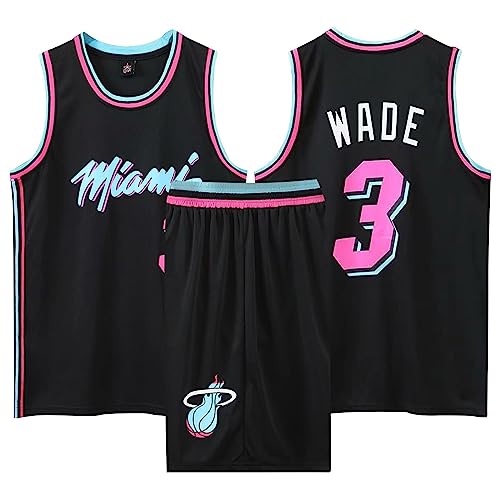 2-Teiliges Kinder/Erwachsene Basketball Jersey,Kinder/Erwachsener Basketball Jersey & Basketball Shorts,Kinder/Erwachsener ärmelloses Atmungsaktives Basketball T-Shirt Weste und Shorts Schwarz L