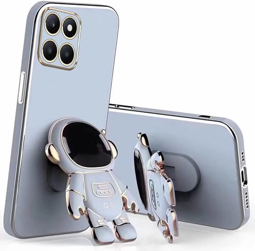 Miagon Kreativ Astronaut Ständer Hülle für Honor X8A,Cute Mädchen Dünn Galvanisierte Schutzhülle Weiches Case Bumper mit Astronaut Halter Kickständer