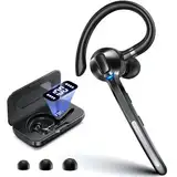 NANSLS Bluetooth Headset,Headset Bluetooth mit mikrofon 6.5 Tage Standby-Zeit,30 Std Sprechzeit mit Ladebox freisprechanlage bluetooth Ohr V5.3 für Büro und Fahren, Multi-Device-Pairing，Schwarz