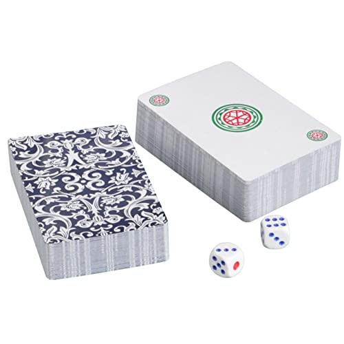 Chencunquangod 144 Blatt Reise verdicktes Mahjong Spielkarten-Set, für Schlafsaal, Kartentisch für Camping, Picknick