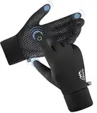 FORVEVO Handschuhe Damen, Fahrradhandschuhe Herren Wasserdicht, Winterhandschuhe rutschfeste,Touchscreen Winddichte Radhandschuhe für Sport Radfahren Outdoor(M,Schwarz)