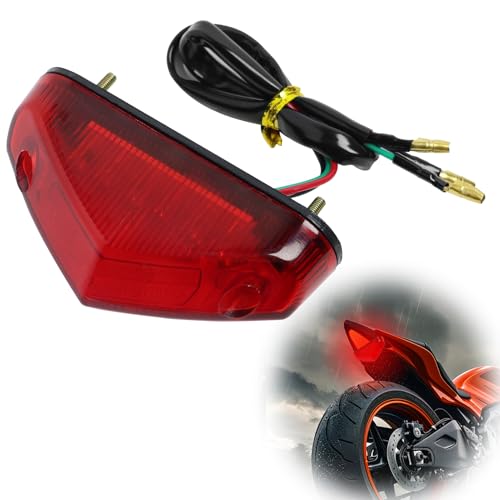 Greacesrio LED Motorrad Rücklicht für Motorrad, 12V 9 LED Universal Stop Running Rücklicht, Mini Bremsrücklicht Zubehör für Motorräder ATV Dirt Bike Scooter