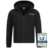 Kirkjubøur® Hestur Herren SOFTSHELLjacke 10.000 mm Wassersäule mit Kapuze und Fleecefutter, atmungsaktiv und wasserabweisend, Outdoor (as3, alpha, s, regular, regular, Schwarz)