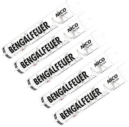 Bengalfeuer Weiß 5 Stück Bengalfeuer Nico Bengalen Bengalo Feuerwerk (Weiß, 5)