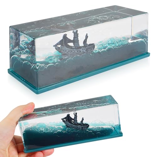 Lemotoy Bandai One Piece Model Ship Black Pearl Piratenschiff, Titanic Toy Geschenk, fließendes Modell für Kreuzfahrtschiff aus Acryl für Bürodekoration (Grün)