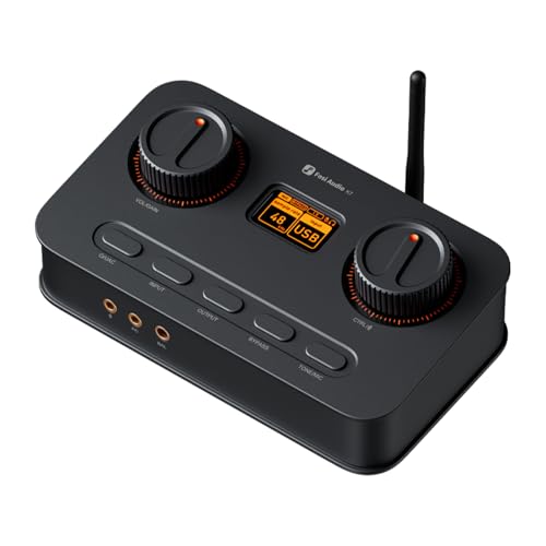 Fosi Audio K7 DAC Kopfhörer Verstärker, USB C Digital Analog Audio Wandler für Arbeitsplatz/Gaming PC PS5, Optisch/Koaxial/Bluetooth aptX HD LL/Mikrofon Eingang, 3,5mm/4,4mm Symmetrischer/RCA Ausgang