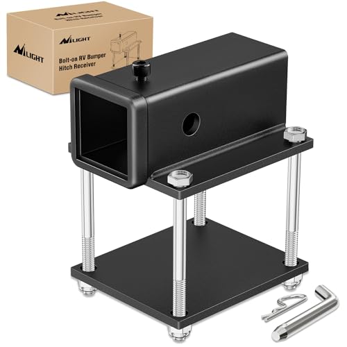 Nilight Wohnmobil-Stoßstangen-Empfänger, passend für 10,2–11,4 cm Balken, 5,1 cm Empfänger, 907 kg Kapazität, anschraubbar, robuster Stahl für Wohnmobil-Fahrradträger, Ladungsträger