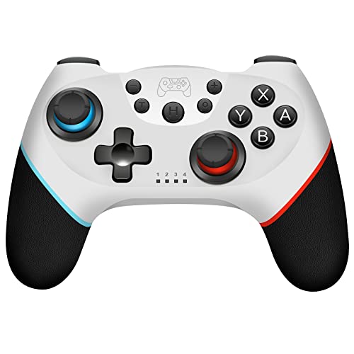 Zakgbxbig Controller für Switch, Wireless Pro Controller für Switch Lite, Controller für Switch Remote Gamepad Joystick, Turbo und Dual Vibration (White)