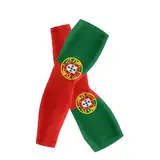 KOOMAL 1Pairs Sports European National Flag Arm Sleeves, Unisex Arm Protection Cooling Ice Silk Arm Covers for UEFA European Football Championship World Cup (Portugal)