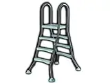 Ideal Eichenwald Poolleiter Hochbeckenleiter Schwimmbadleiter Edelstahlleiter Leiter 1,0/1,0m