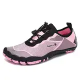 DANNTO Herren Aquaschuhe Wasserschuhe Badeschuhe Kinder Yoga Badeschuhe Strandschuhe Schnell Trocknend Surfschuhe Schwimmschuhe mit rutschfeste Sohlen Neoprenschuhe Barfuß Schuhe für Damen(Pink-K,38