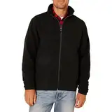 Amazon Essentials Herren Fleecejacke mit durchgehendem Reißverschluss (in Big und Tall erhältlich), Schwarz, M