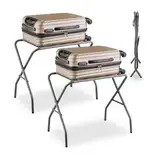 Relaxdays Kofferständer, 2er Set, klappbar, Gepäckständer aus Metall, HBT: 55x67x43 cm, Kofferablage, Hotel, Stahl, grau