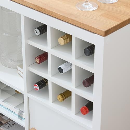 Kallax Einsatz | Regaleinsatz f. 9 Flaschen | H x B x L : 33 x 33 x 36 cm | Fachgröße: 10 x 10 cm | Weinflaschen Lagerung im Kallax Regal | Weinregal Flaschenregal Flascheneinsatz | weiß