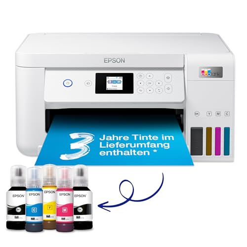 Epson EcoTank ET-2856 A4-Multifunktions-Wi-Fi-Tintentankdrucker, mit einem im Lieferumfang enthaltenen Vorrat an Tinten bis zu 3 Jahren