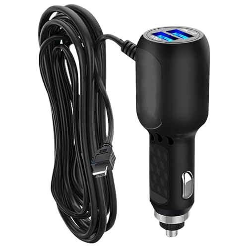 Dashcam-Kabel, 12 V auf 5 V, Mini-USB-Autoladegerät, DC auf DC Ladegerät 12 V, DC 3,5 A Netzteiladapter mit geradem Mini-USB-Anschluss für Armaturenbrettkameras, Navigationsgeräte, GPS-Navigation, DVR