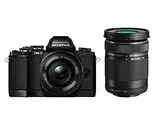 Olympus OM-D E-M10 kompakte Systemkamera inkl. 14-42 mm Pancake Objektiv und 40-150 mm Objektiv (16,1 Megapixel, 7,6 cm (3 Zoll) Display, WLAN, HDMI, USB 2.0) schwarz