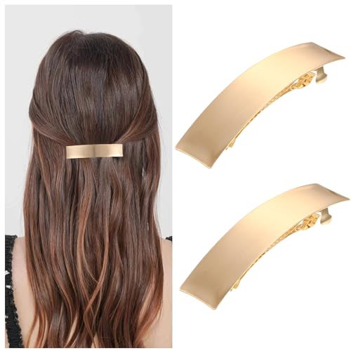 2 Stück Französische Haarspangen, Damen Haarspange, Gold Dutt Haarspange Metall Haarhalter Clips Dekorativer Haarschmuck für Frauen und Mädchen