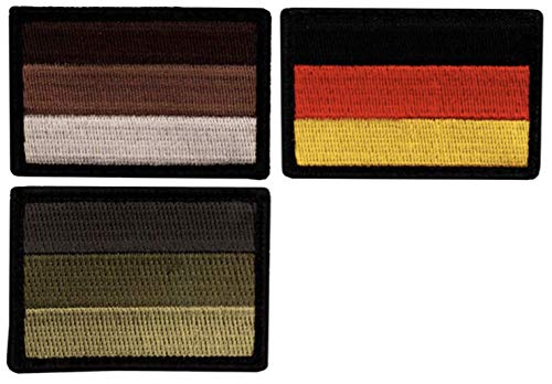 Café Viereck ® Bundeswehr Deutschland Flaggen Patch Gestickt mit Klett - 6 cm x 4 cm - 3 Stück