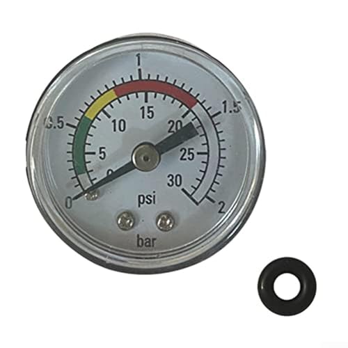 1 Stück Pool Filter Manometer 0-2Bar / 30PSI Edelstahl Filterpumpe Manometer für Intex 11224 Sandfilter, Whirlpools, Spas