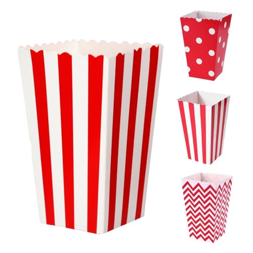 26 Stück Popcorn Boxen Popcorntüten Klein Candy Container Candy Boxen Papier Popcorn Tüten Pappe Snack Boxen für Partysnacks Bonbons Popcorn Geschenktüten Weihnachten