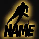 Schlummerlicht24 Led Wand Sport Lampe Eis Hockey mit Name, Geschenk für Eishockey Sportler Wohnzimmer Schlafzimmer Deko