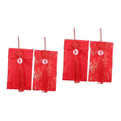 MAGICLULU 4stücke Chinesische Rote Umschläge Traditionelle Geldumschläge Für Neujahr Hochzeiten Feste Mit Einzigartigen Mustern Und Quasten Für Und Geldübertragungen