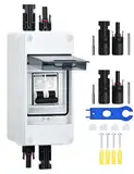 DC Trennschalter PV Anlage Leitungsschutzschalter Sicherungsautomat 2 Polig 10A 12V (12V-400V) Mit Kabel Solarstecker IP65 Wasserdicht Gehäuse (10A)