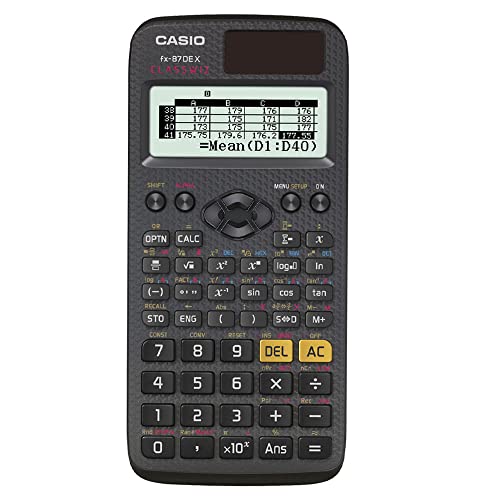 Casio ClassWiz FX-87DE X technischer wissenschaftlicher Schulrechner (593 Funktionen, QR-Code Funktion, LC-Display) schwarz