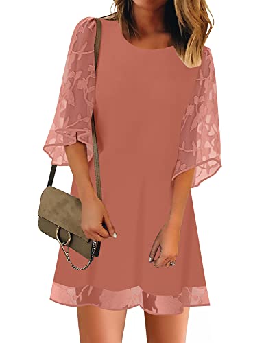 Roskiky Brautjungfernkleider Kleid Schwangerschaft T-Shirt Kleid Kleid Rosa Canyon Rose M