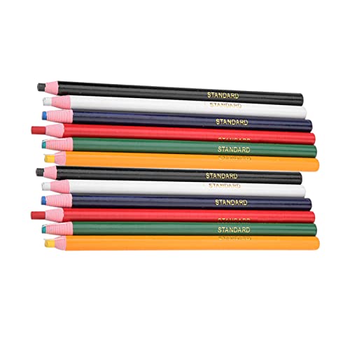ANKROYU 12 Stück/Packung Schneiderstift, Stoffmarkierungsstift, Stoff-Mischfarbenstift, Bunter Anspitzer, Kratzmarker Für Kleidung, Stoff, Leder, Schuhe, Metall