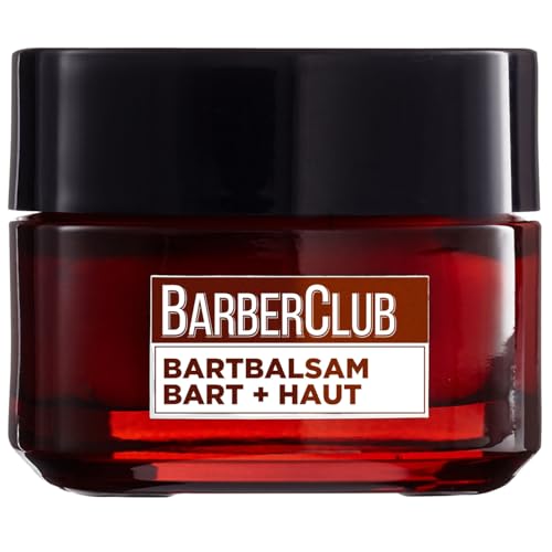 L'Oréal Men Expert Bartbalsam Bart + Haut für Männer, Unterstützung beim gesunden Bartwachstum, Bartpflege für Herren mit ätherischem Zedernholzöl, Barber Club, 1 x 50 ml