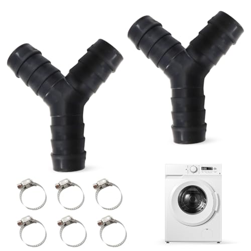 Y-Verteilerstück Schlauchschellen, 2 Sets Y-Schlauchverbinder Ablaufschlauch hitzebeständig für Geschirrspüler und Waschmaschinen (A) [Energieklasse A](20 mm)